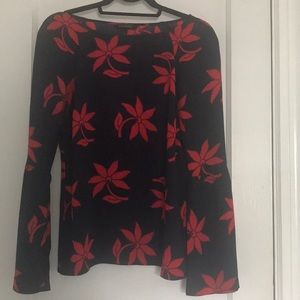 Banana Republic Navy and Red Blouse